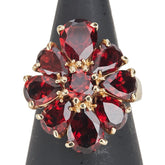 K18YG イエローゴールド ガーネット リング 指輪 レディース 9.5号 【中古】